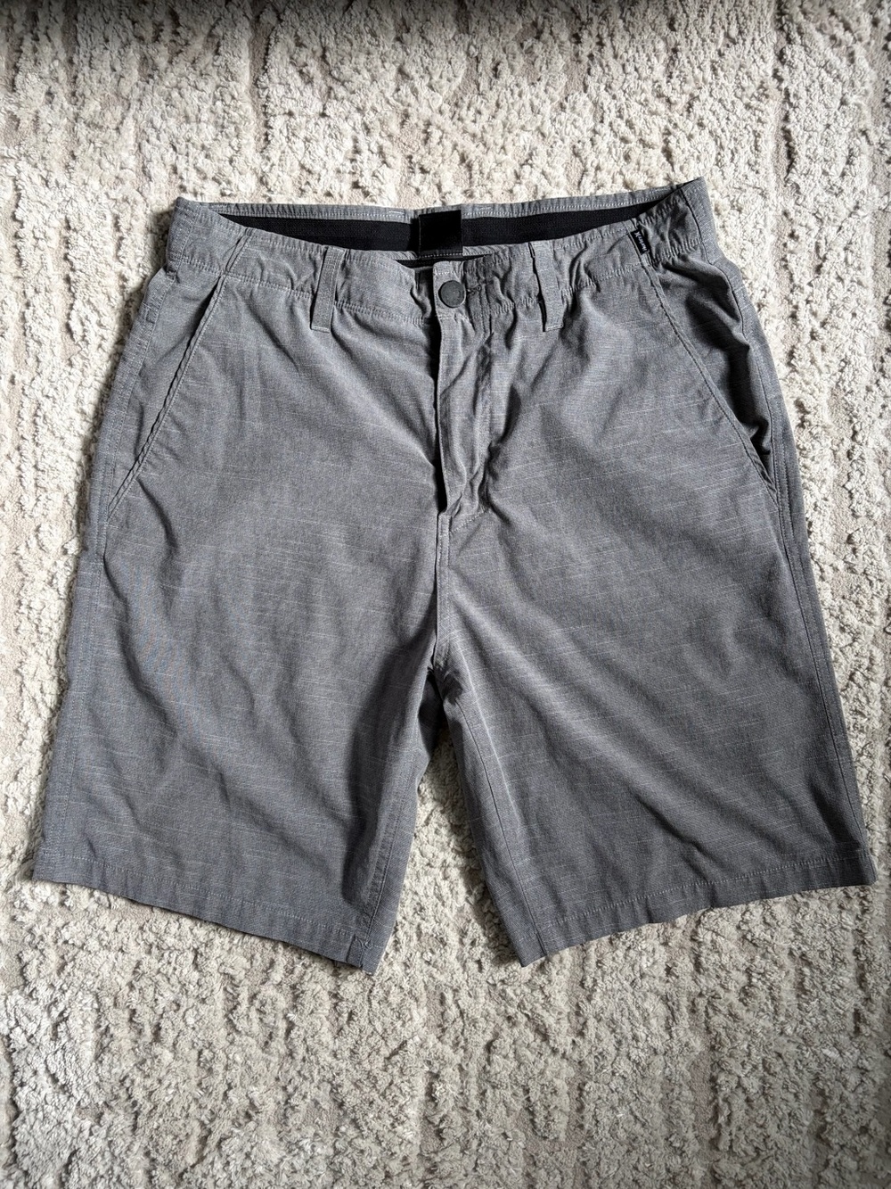 Hurley Men's Heather Gray Flat-Front Shorts